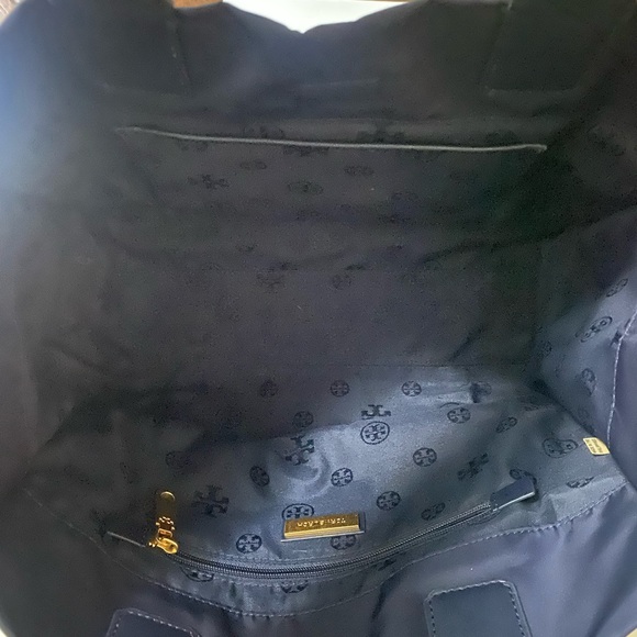 Tory Burch Tote Bag  Leather and Nylon Logo Embossed - Picture 7 of 9